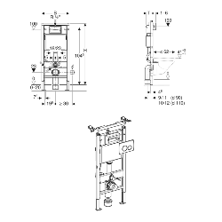 Geberit 1120mm Duofix Frame Delta Concealed Cistern and Delta20 Flush Plate 458.118.21.2