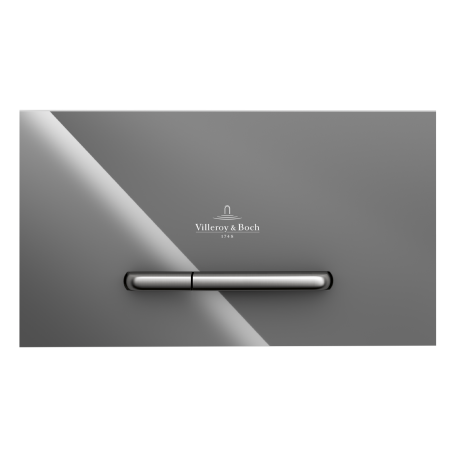 Villeroy & Boch ViConnect Dual Flush Plate Glass Glossy Grey 922160RA