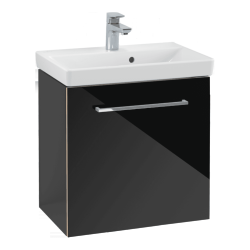 Villeroy & Boch Avento Crystal Black 550mm Wall Hung 1 Door Washbasin and Vanity Unit SAVE13B301