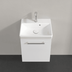 Villeroy & Boch Avento Crystal White 450mm Wall Hung 1 Door Washbasin and Vanity Unit SAVE17B401