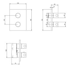 Villeroy & Boch Universal Concealed Thermostat Valve Dual Oulet Matt Black TVD000653000K5