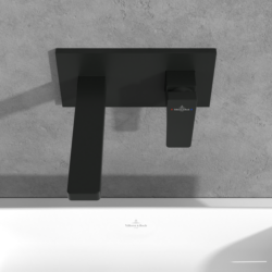 Villeroy & Boch Architectura Square Wall Mounted Single Lever Basin Mixer Matt Black TVW125003000K5