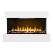 Be Modern FLARE Avant 750 Wall Mounted 3-Sided Electric Fireplace in Ash White 61891
