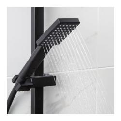 Bristan Craze Black Exposed Bar Shower Valve Kit With Rigid Riser and Diverter CRZ SHXDIVCTFF BLK