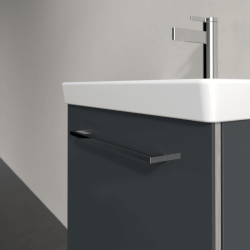 Villeroy & Boch Avento Crystal Grey 550mm Wall Hung 1 Door Washbasin and Vanity Unit SAVE13B101