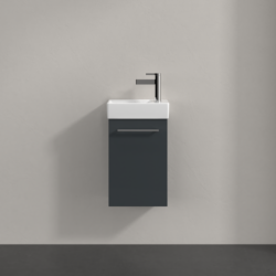 Villeroy & Boch Avento Crystal Grey 360mm Wall Hung 1 Door Washbasin and Vanity Unit SAVE31B101