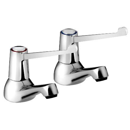 Bristan Lever Basin Taps with 6" Lever and Ceramic Disc Valves Chrome Plated VAL2 1/2 C 6 CD