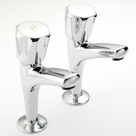 Francis Pegler Polo High Neck Kitchen Tap Pair Chrome 435919