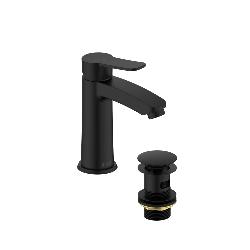 Bristan Appeal Eco Start Basin Mixer with Clicker Waste Black APL ES BAS BLK