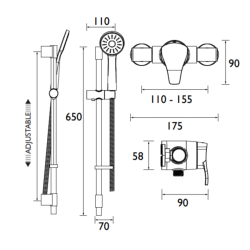 Bristan SONIQUE Exposed Mini Valve Shower SOQ3 SHXAR C