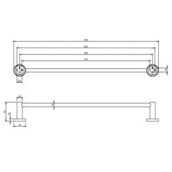 Villeroy & Boch Elements Tender Chrome Single Towel Rail TVA15100200061