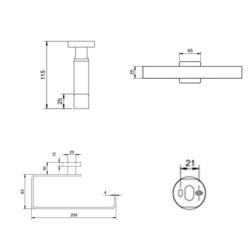 Villeroy & Boch Elements Striking Towel Rail Matt Black TVA152005000K5