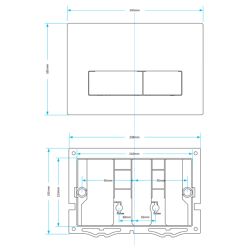 Viva Skylo Ultra23 Gloss White Dual Flush Plate ULTRA23