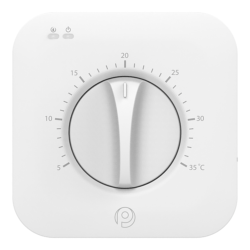 Polypipe White Dial Room Thermostat UFHDIALW - Set-Back Mode Function and Remote - Sensor Compatible