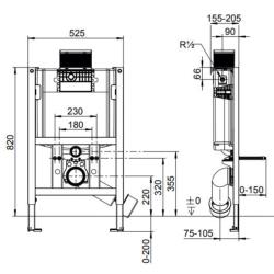 Villeroy & Boch ViConnect 820mm Toilet Support Frame with Dual Flush Cistern 92093000