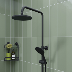 Croydex Presion Cascade 1 Function Rain Showerhead - Matt Black AM305021