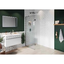 Abacus Elements 8mm Pivot Screen 900+350mm Matt Anthracite Surface Channel Wall Support