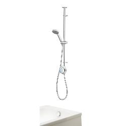 Aqualisa Quartz Classic Smart Divert Exposed Shower with Adjustable Head and Bath Overflow Filler