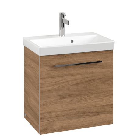 Villeroy & Boch Avento Oak Kansas 550mm Wall Hung 1 Door Washbasin and Vanity Unit SAVE13RH01