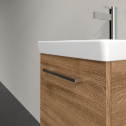 Villeroy & Boch Avento Oak Kansas 450mm Wall Hung 1 Door Washbasin and Vanity Unit SAVE17RH01