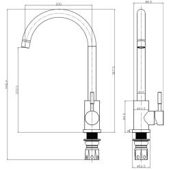 Reginox TARAVO Single Lever Swan Neck Kitchen Mixer Tap - Brushed Nickel - TARAVOBN