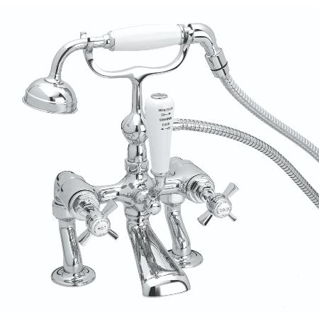 Heritage Dawlish Deck Bath Shower Mixer Chrome TDCC02