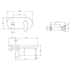 Villeroy & Boch Architectura Wall Mounted Single Lever Basin Mixer Chrome TVW10311211061