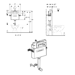 Geberit Selnova Toilet with Delta Cistern and Flush Plate 118.350.21.1