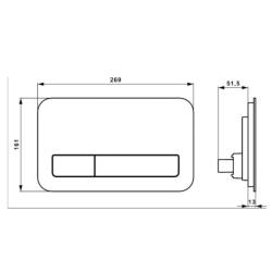 Villeroy & Boch ViConnect Dual Flush Plate Glass Glossy Grey 922400RA