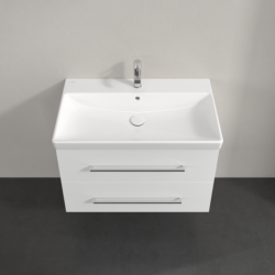 Villeroy & Boch Avento Crystal White 800mm Wall Hung 2-Drawer Washbasin and Vanity Unit SAVE05B401