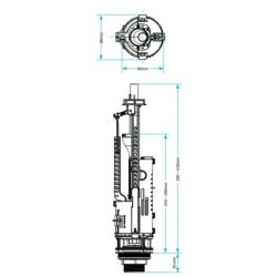 Viva Skylo Adjustable Height Universal Dual Flush Cistern Valve Complete with Push Button SKY020