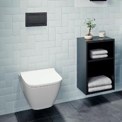 Geberit Alpha01 Square Dual Flush Plate - Matt Black 115.055.14.1