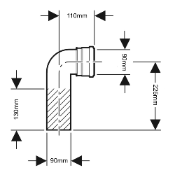 Geberit HDPE Connection Bend 90° for Wall-Hung WC 366.061.16.1