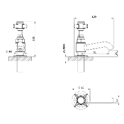 Francis Pegler Sequel Long Nose Basin Tap Pair Chrome 477036