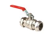 Inta 22mm Full Bore Compression Ball Valve Red Lever Handle LBV209322R