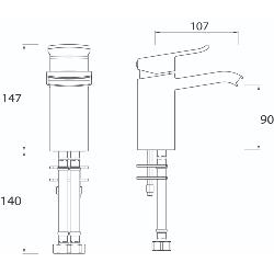 Bristan Descent Basin Mixer With Clicker Waste Chrome DSC BAS C