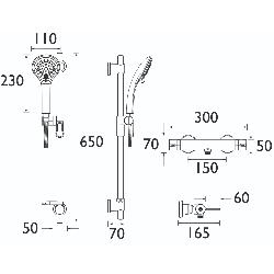 Bristan Design Utility Lever Bar Mixer with Adjustable Riser Kit DUL2 SHXARFF C