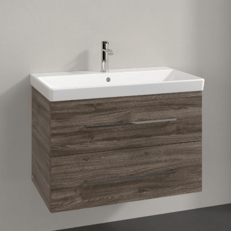 Villeroy & Boch Avento Stone Oak 800mm Wall Hung 2-Drawer Washbasin and Vanity Unit SAVE05RK01