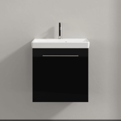 Villeroy & Boch Avento Crystal Black 550mm Wall Hung 1 Door Washbasin and Vanity Unit SAVE13B301