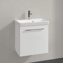 Villeroy & Boch Avento Crystal White 550mm Wall Hung 1 Door Washbasin and Vanity Unit SAVE13B401