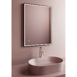 Tranquil Echo Frame Mirror Black 700 x 500mm