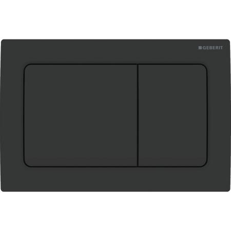 Geberit Alpha01 Square Dual Flush Plate - Matt Black 115.055.14.1