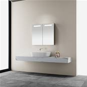 Plumb2u Guadalentin 700 x 800mm Bluetooth Illuminated LED Mirrored Cabinet - Clear Glass BL7080