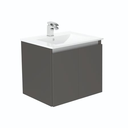 Newland 600mm Double Door Suspended Basin Unit With Ceramic Basin Midnight Mist