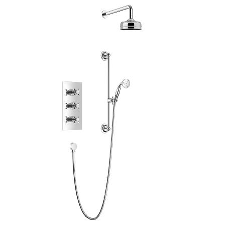 Heritage Dawlish Concealed Shower Valve with Deluxe Fixed Head & Flexible Kit SDCDUAL03