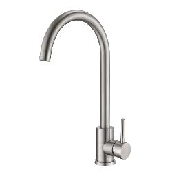 Reginox TARAVO Single Lever Swan Neck Kitchen Mixer Tap - Brushed Nickel - TARAVOBN