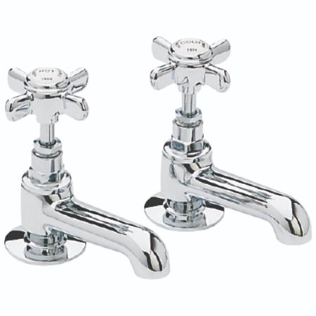 Heritage Dawlish Basin Pillar Taps (Pair) Chrome TDCC00