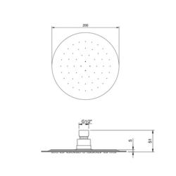 Villeroy & Boch Universal 200mm Round Shower Head Chrome TVC00040120061