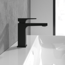 Villeroy & Boch Architectura Modern Matt Black Square Single Lever Basin Mixer TVW125004000K5