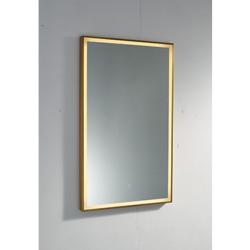 Plumb2u Pisuerga 1000 x 600mm Bluetooth LED Brushed Brass Mirror - Gold Glass WI1060